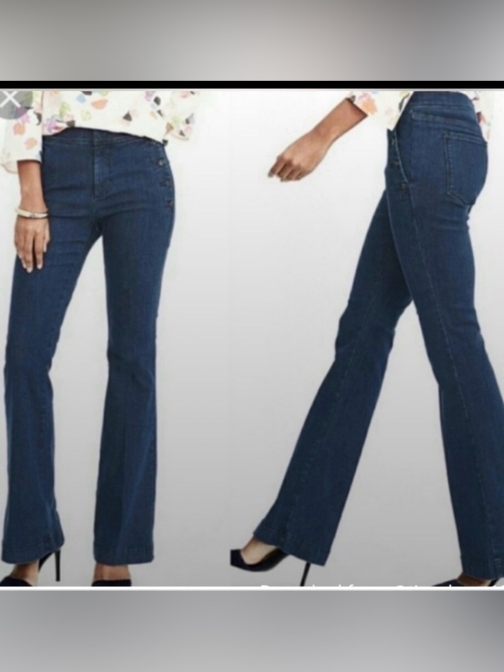Banana Republic Sailor Flare Leg Dark Rinse Denim Jeans Size 30